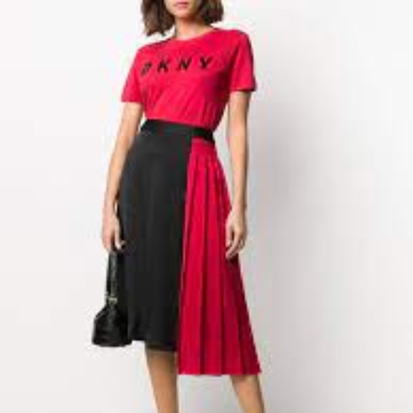DKNY ASYM PLEATED SKIRT - Picture 1 of 11